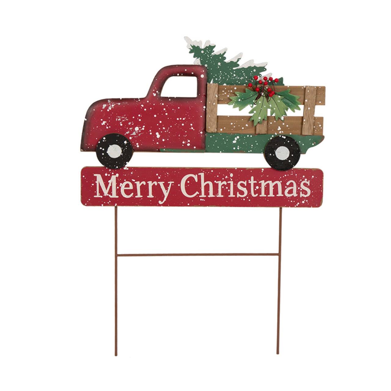 Glitzhome® 24" Christmas Truck Yard Stack